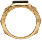 Emanuele Bicocchi SSENSE Exclusive Gold Square Stone Ring