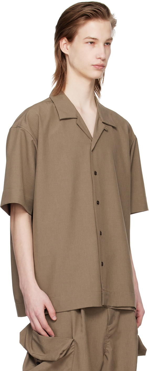 meanswhile Brown Side Slit Shirt