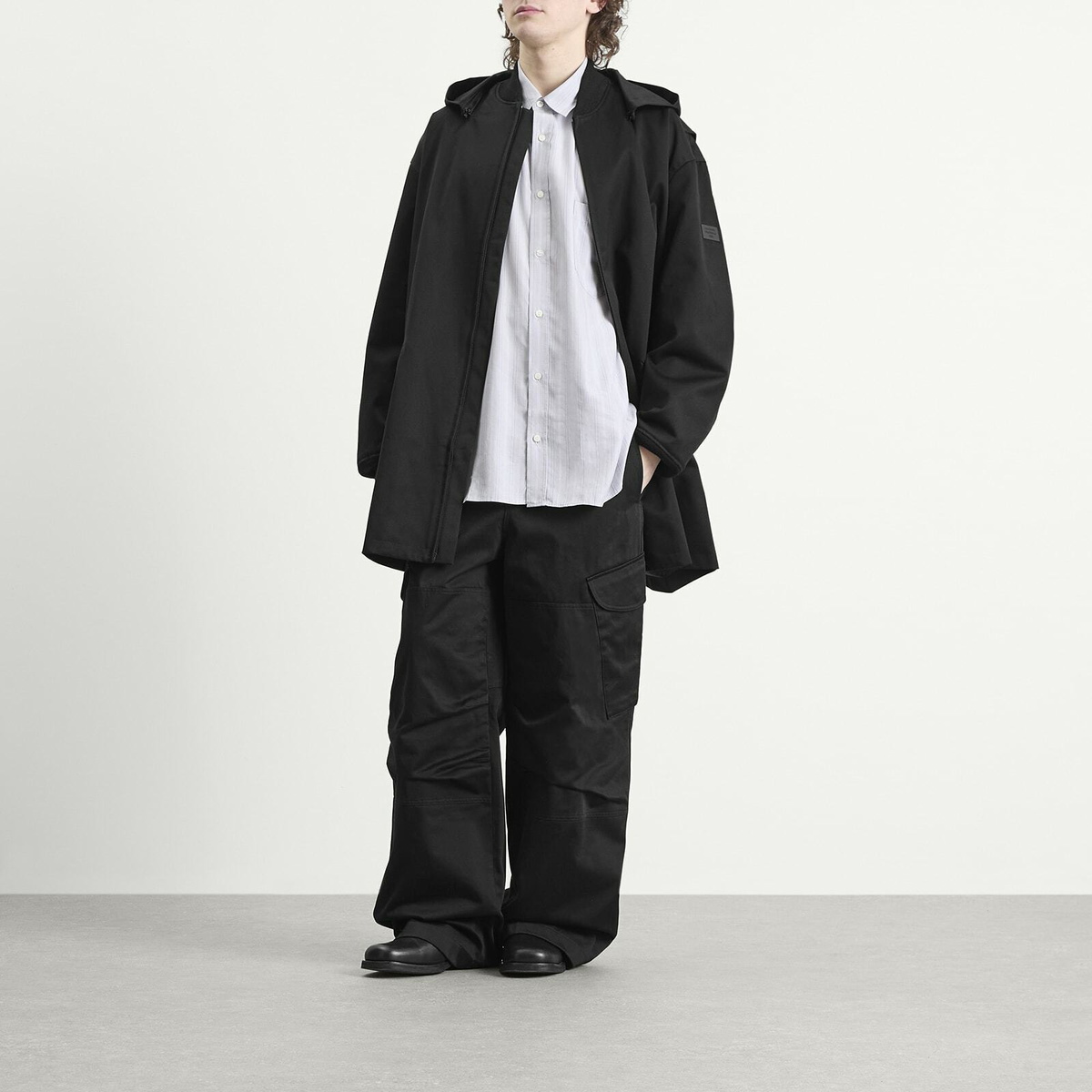 Acne Studios Men's Cotton Nylon Workwear Parka Jacket in Black