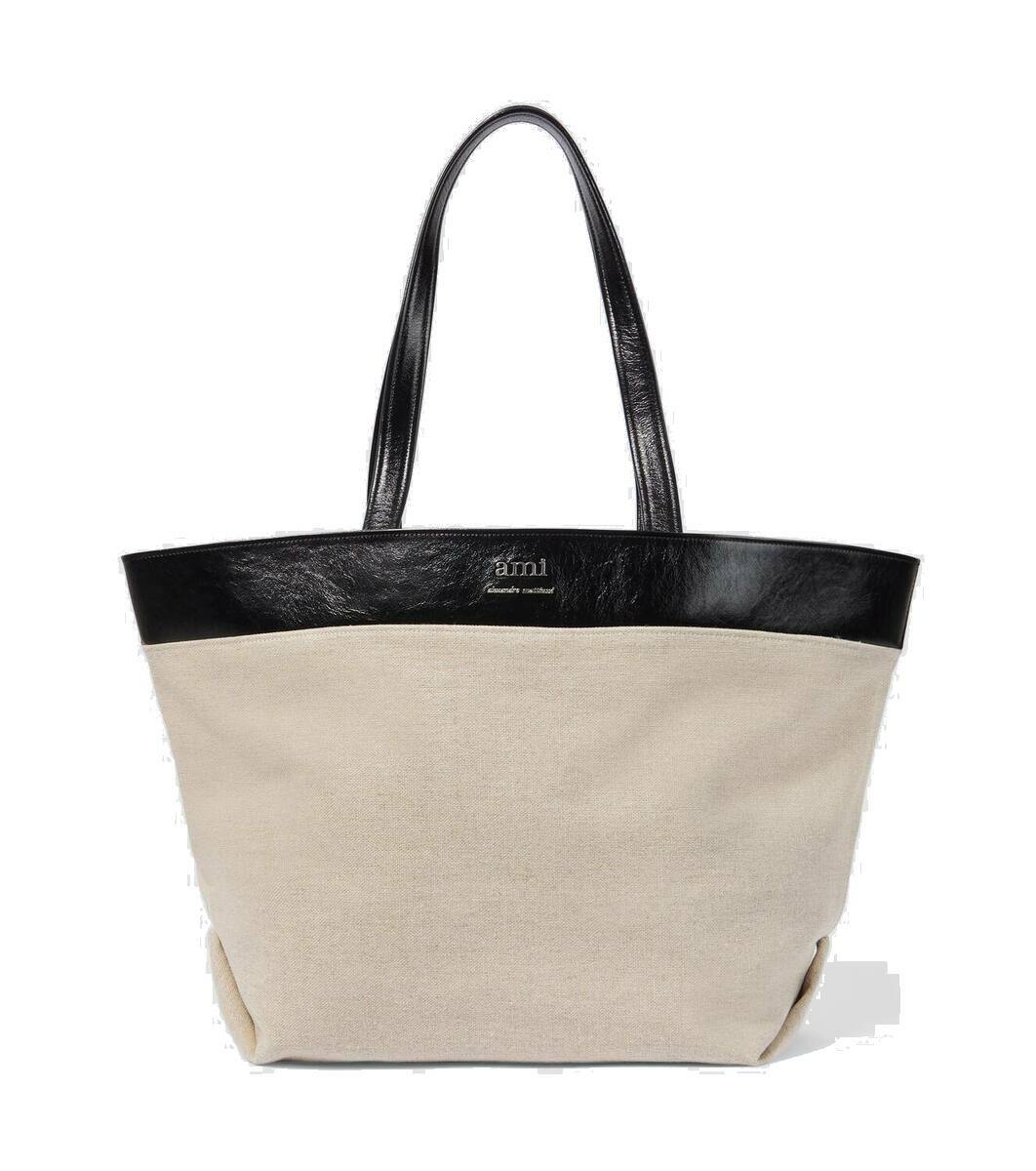 Ami Paris Logo leather shoulder bag AMI