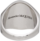 Alexander McQueen Silver Skull Tag Ring