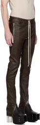 Rick Owens Brown Gary Leather Pants