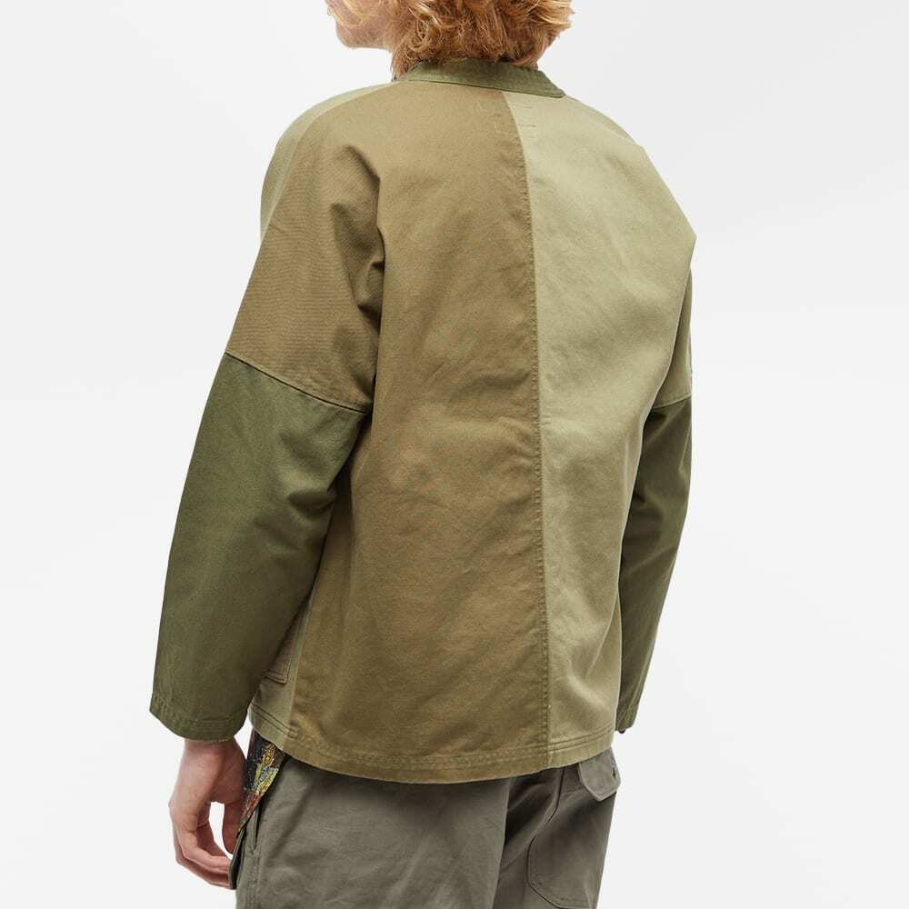 FDMTL Men's Boro Patchwork Cardigan in Khaki Rinse FDMTL