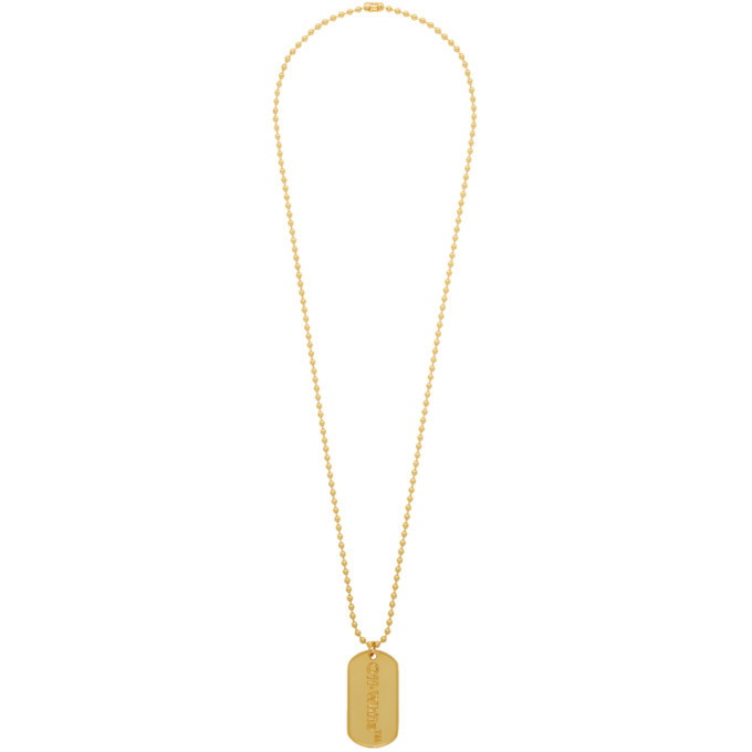 Off-White SSENSE Exclusive Gold Dog Tag Necklace Off-White