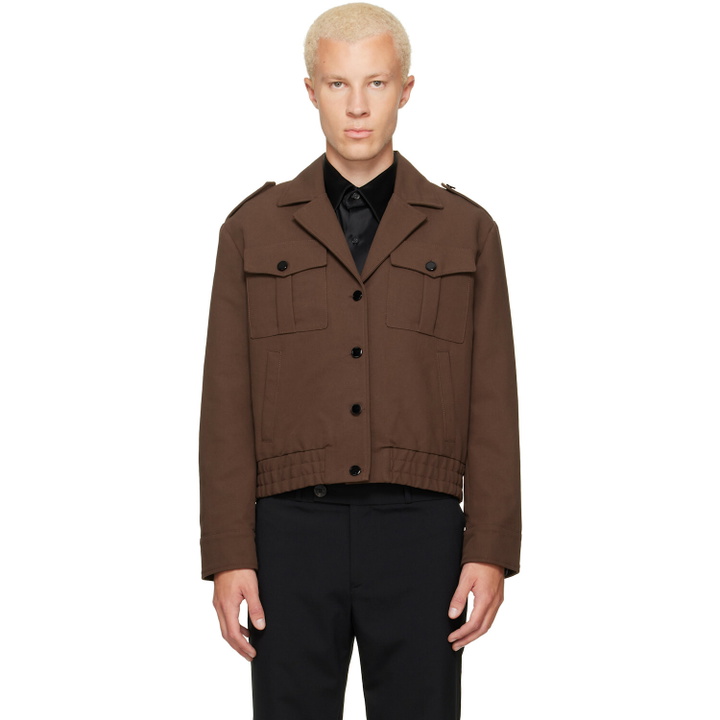 Photo: Ernest W. Baker SSENSE Exclusive Brown Military Bomber Jacket