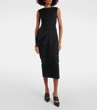 Alexander McQueen Draped wool midi dress