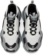Balenciaga White & Silver Triple S Sneakers