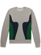 Aloye - Colour-Block Panelled Cotton-Jersey Sweater - Gray