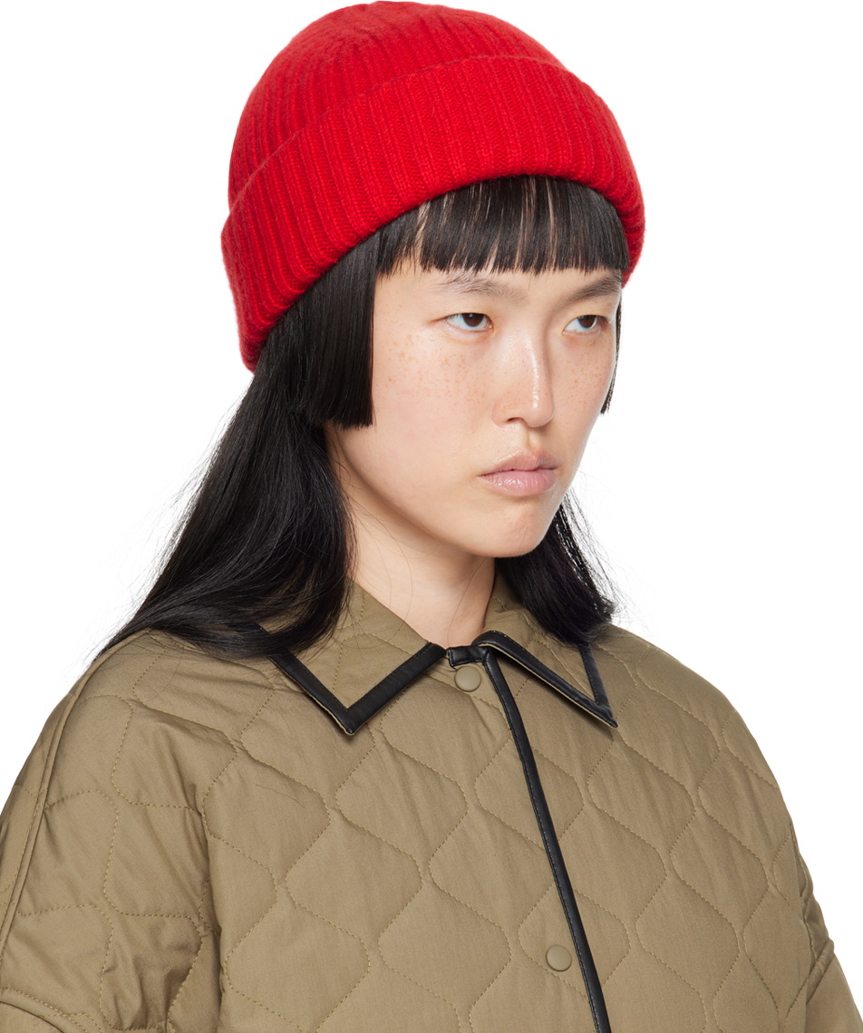 TOTEME Red Chunky Brim Beanie Toteme