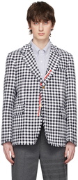 Thom Browne Navy & White Gingham Blazer