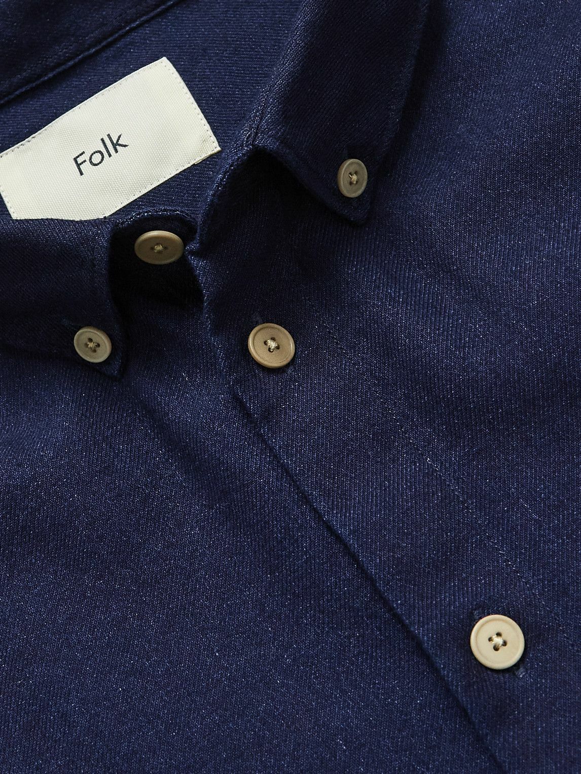 Folk Button Folk - Button-Down Collar Cotton Shirt - Blue Folk
