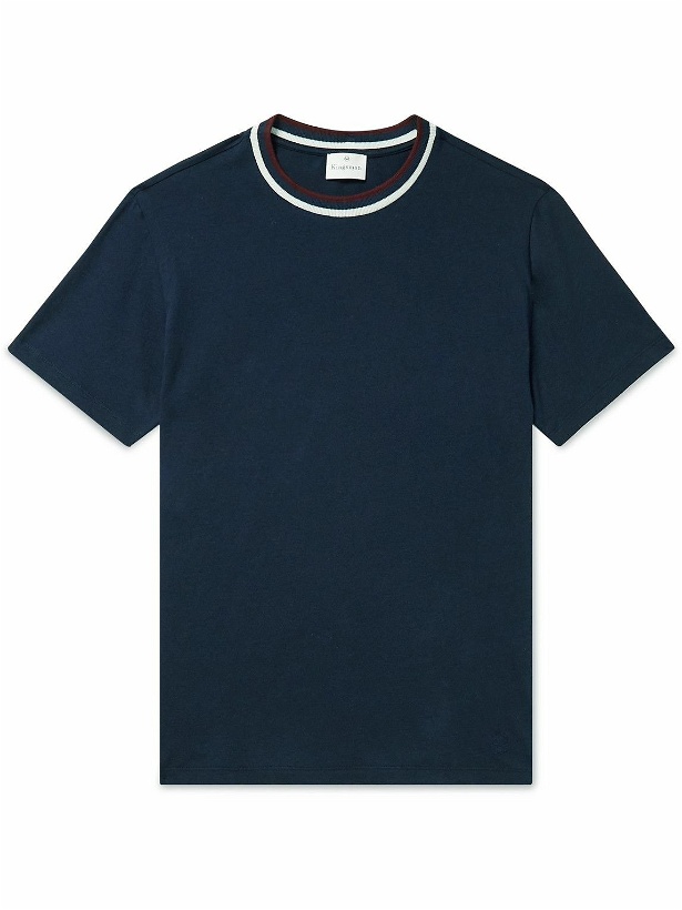 Photo: Kingsman - Cotton and Cashmere-Blend Jersey T-Shirt - Blue