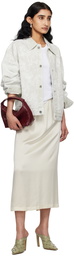 LESET Off-White Barb Midi Skirt