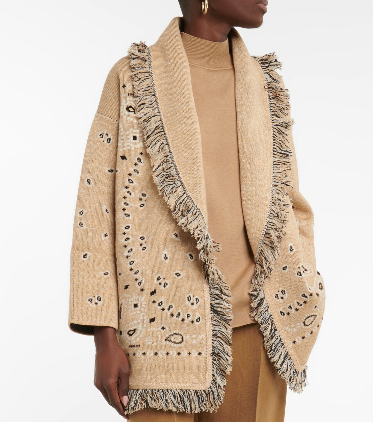 Alanui - Bandana cashmere and linen cardigan