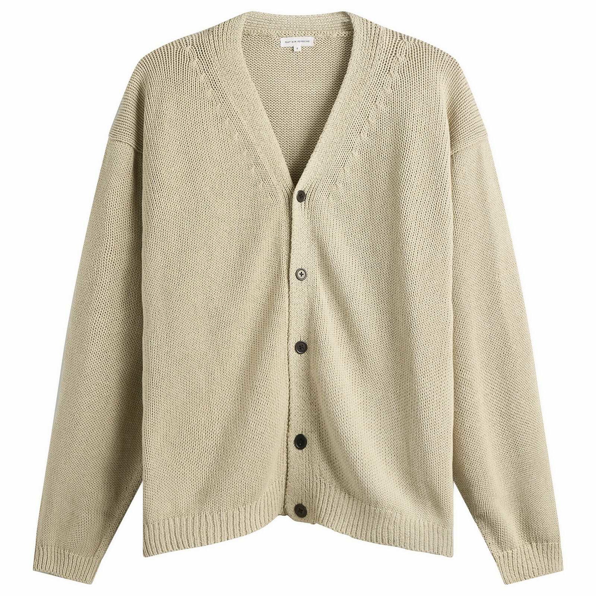 Kaptain Sunshine Men's Cotton Washi Hand Frame Cardigan in Ash Grey
