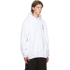 Balenciaga White Embroidered Flame Hoodie