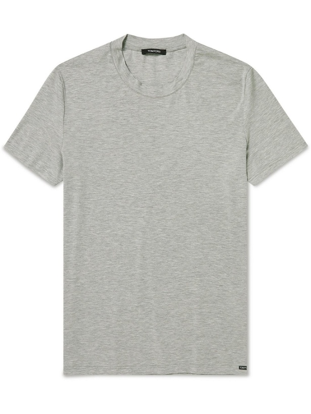 Photo: TOM FORD - Stretch Cotton and Modal-Blend T-Shirt - Gray