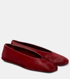 The Row Eva Two calf hair ballet flats