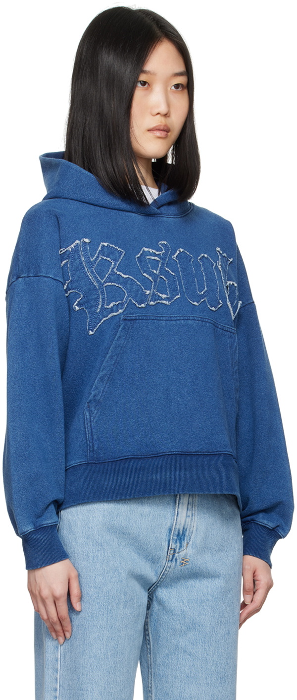 Ksubi Blue Scribe Slouch Hoodie