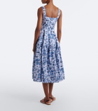 Erdem Striped printed cotton poplin midi dress