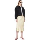 ANINE BING Yellow Bar Silk Midi Skirt