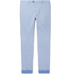 Tod's - Sky-Blue Mélange Tapered Solaro Stretch-Cotton Trousers - Blue