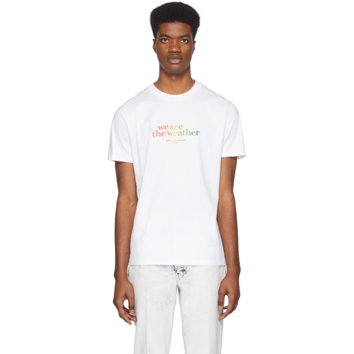 Photo: Stella McCartney White and Multicolor We Are The Weather Logo T-Shirt