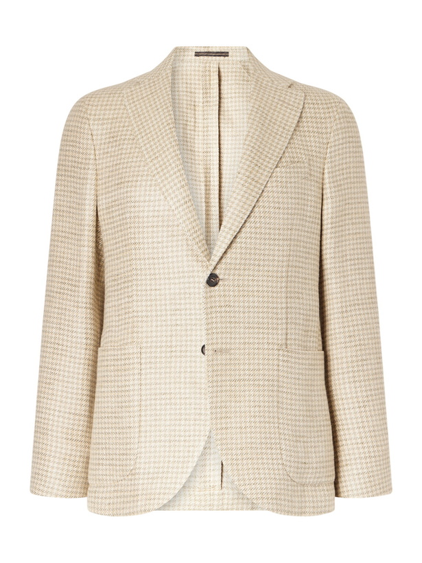 Photo: Slowear - Houndstooth Linen and Silk-Blend Blazer - Neutrals