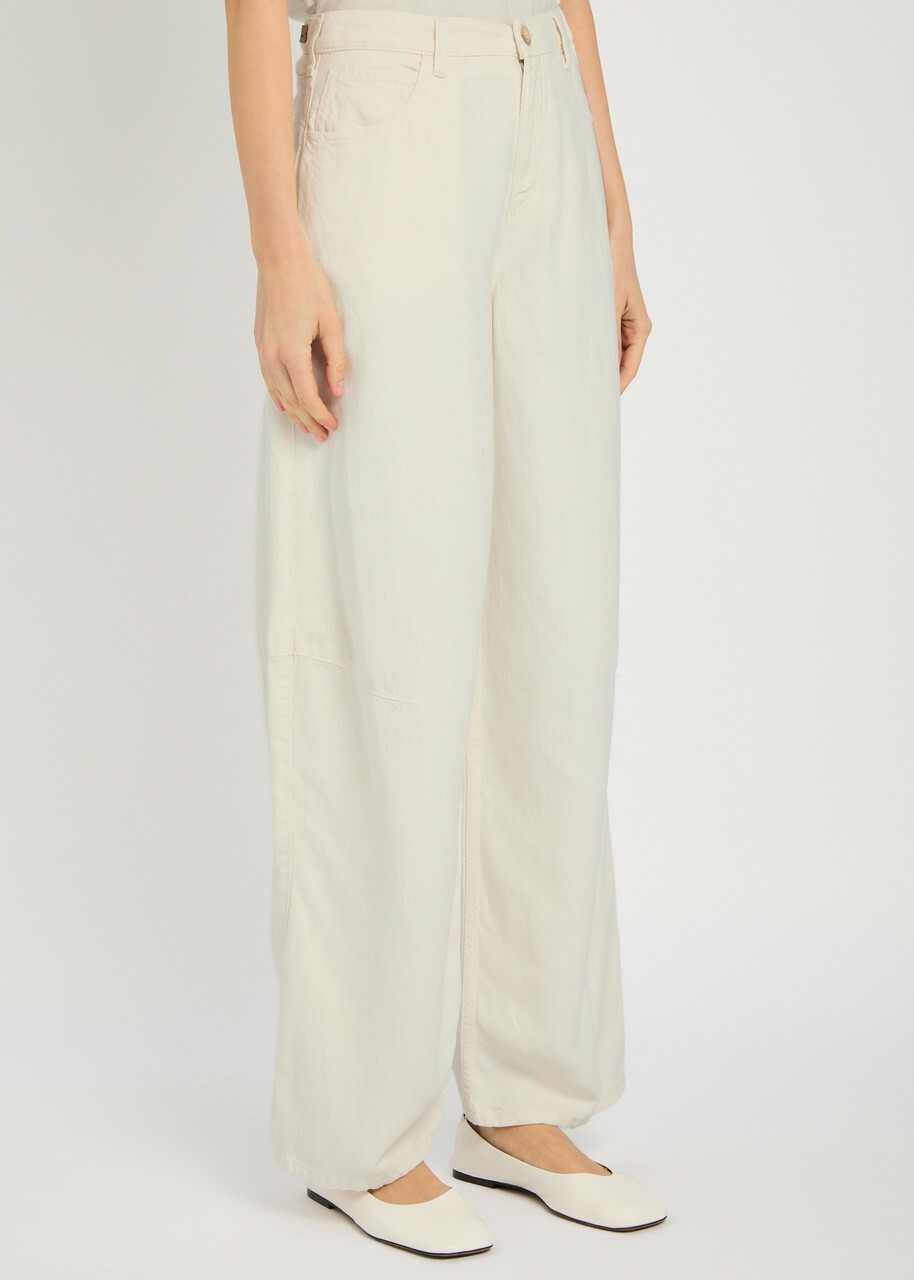 Emporio Armani J3F Balloon-leg Jeans Cream