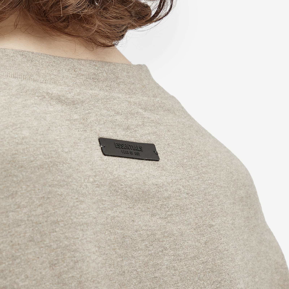 Fear of God ESSENTIALS Men's Core Logo Jersey Long Sleeve T-Shirt in Heather Grey