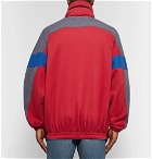 Balenciaga - Oversized Colour-Block Cotton-Blend Jersey Half-Zip Hoodie - Men - Red