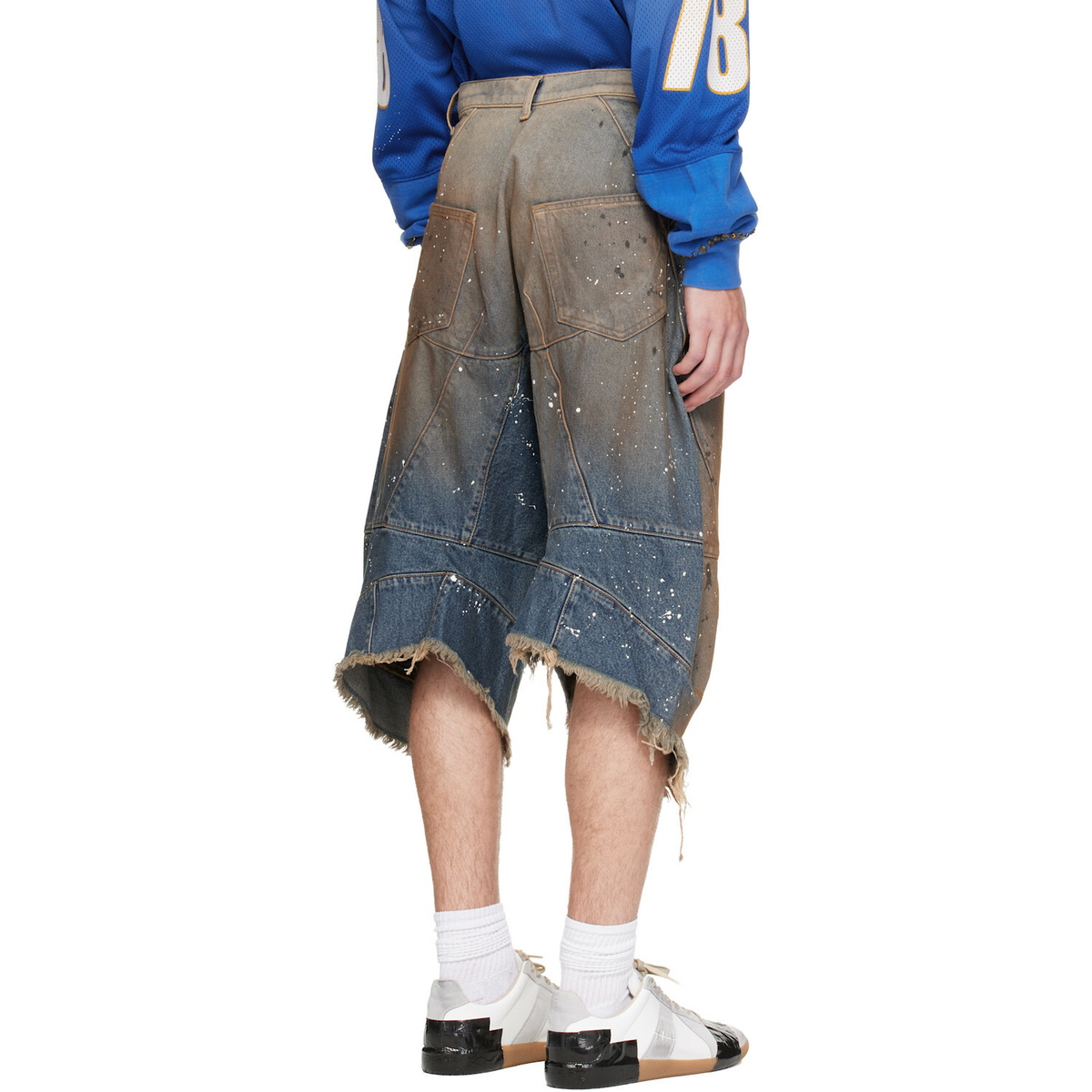 Satoshi Nakamoto Blue Acid Rain Denim Shorts
