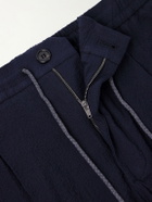 Slowear - Tapered Cotton-Blend Seersucker Trousers - Blue