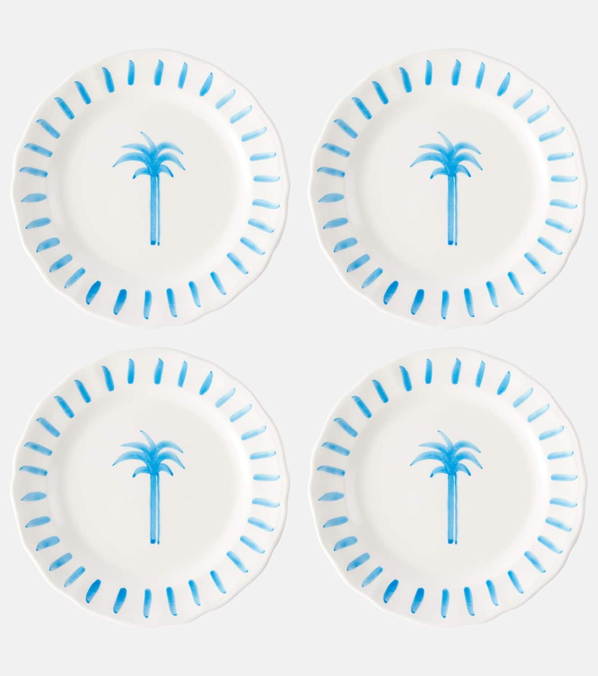 Les-Ottomans Palm set of 4 ceramic plates