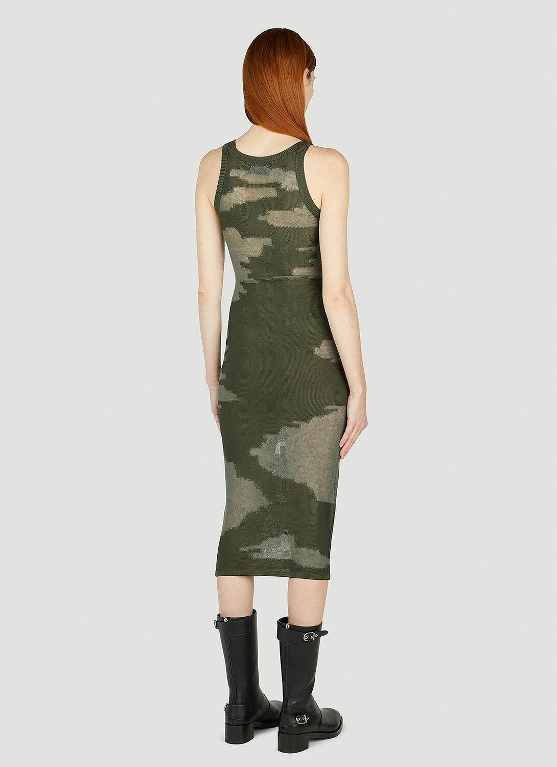 Durazzi Milano Knitted Intarsia Midi Dress