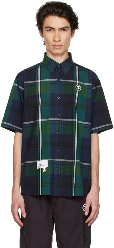 Photo: AAPE by A Bathing Ape Navy Check Shirt