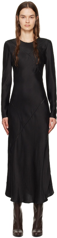 Photo: Silk Laundry Black Splice Long Sleeve Maxi Dress
