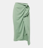 Dries Van Noten Gathered cotton midi skirt