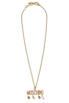 Moschino Logo Lettering Charm Detailed Necklace