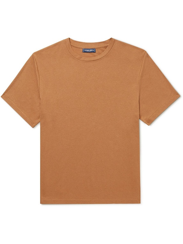 Photo: Frescobol Carioca - Cotton and Linen-Blend Jersey T-Shirt - Brown