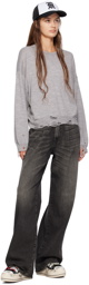 R13 Gray Distressed Sweatshirt