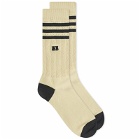 Adidas Men's x Wales Bonner Sock in Sandy Beige/Black