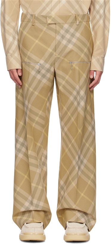 Photo: Burberry Beige Check Trousers