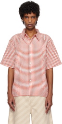 Marni Red & White Gingham Seersucker Shirt