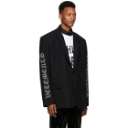 VETEMENTS Black Gothic Logo Tailored Blazer