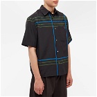 Loewe Men's Short Sleeve Check Shirt in Dark Grey/Blue