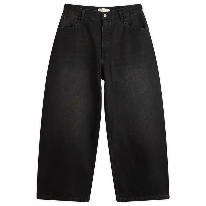 Photo: Studio Nicholson Men's Loose Leg Volume Jeans in Washed Black