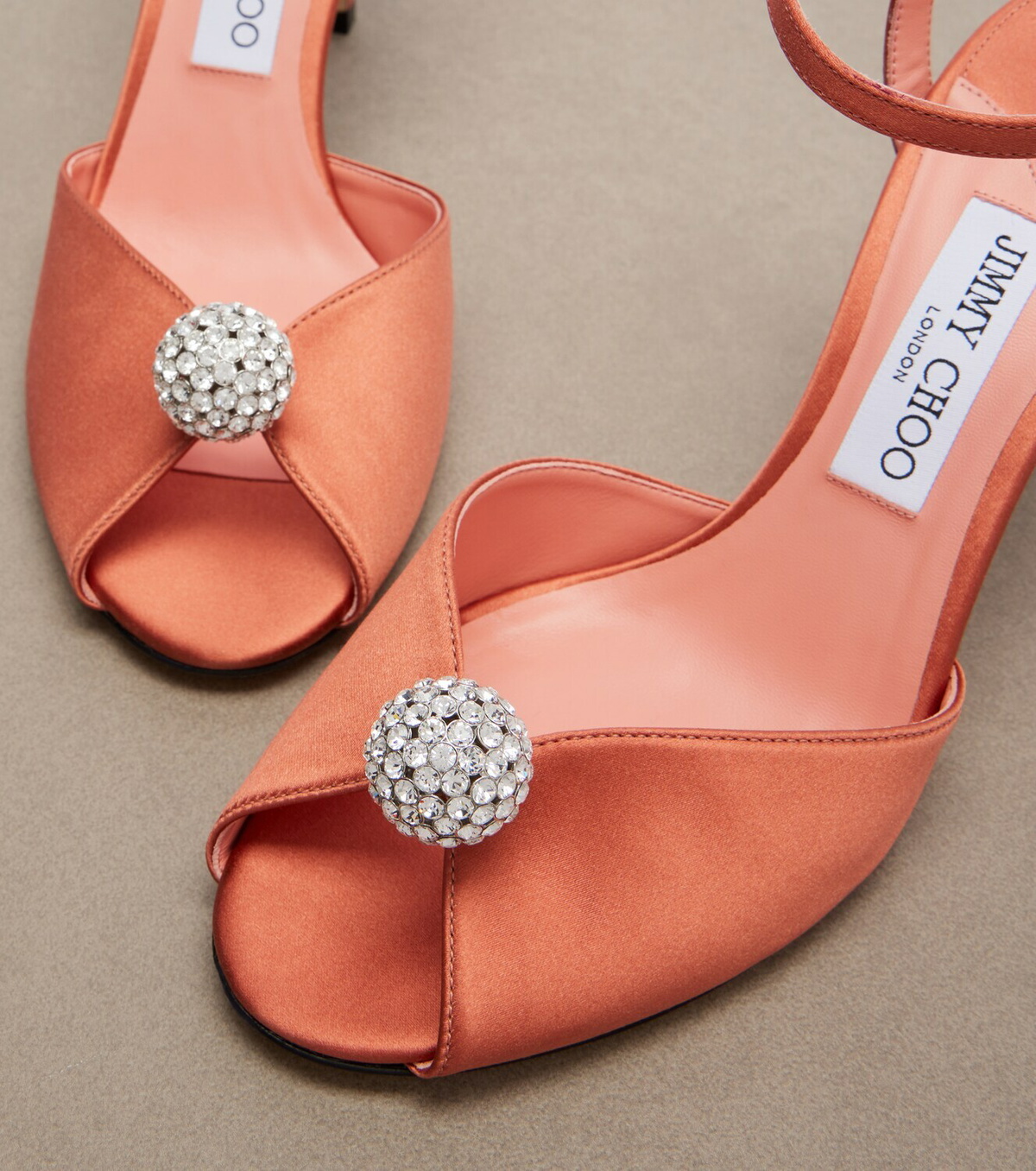 Jimmy Choo Sacora embellished satin sandals