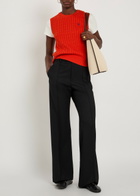 Polo Ralph Lauren Logo-embroidered Cable-knit Cotton Vest Orange