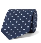 BRIONI - 8cm Polka-Dot Silk-Jacquard Tie - Blue
